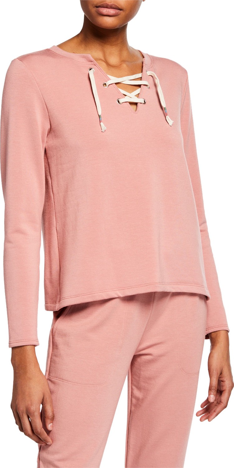 Beyond Yoga Lace-Up Active Pullover Sweater