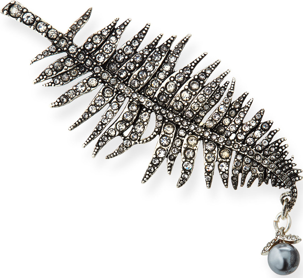 Lulu Frost Crystal Leaf Brooch