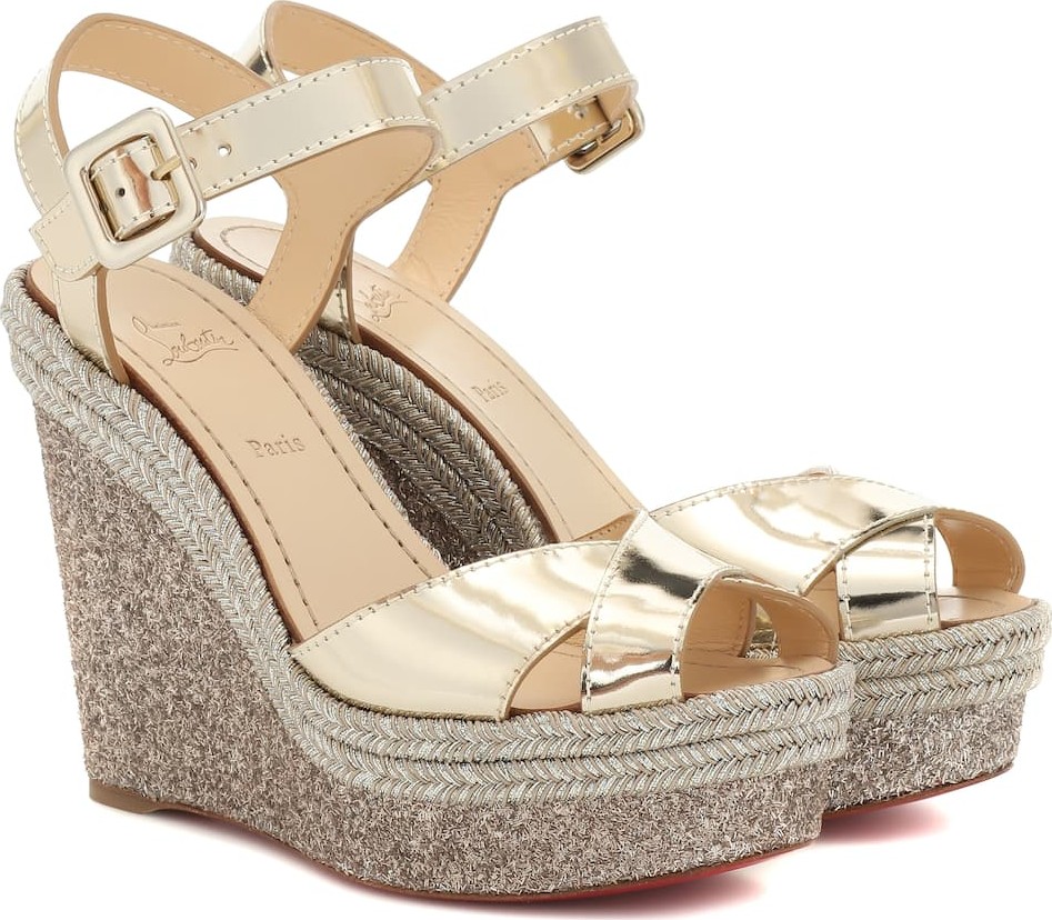 Christian Louboutin Almeria 120 leather wedge sandals