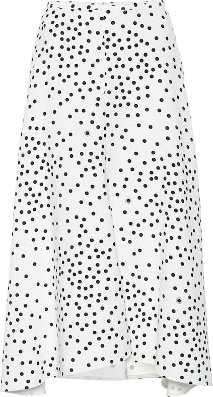 Stella McCartney Dotted stretch-cady midi skirt
