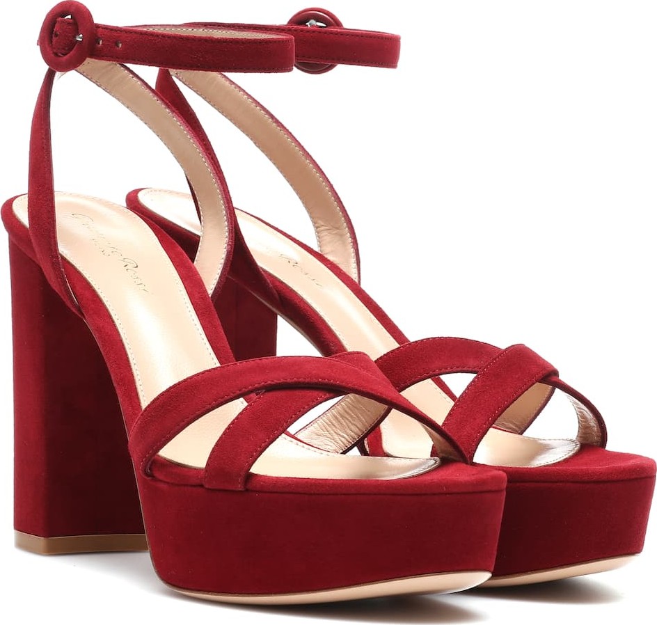 Gianvito Rossi Poppy 70 suede plateau sandals