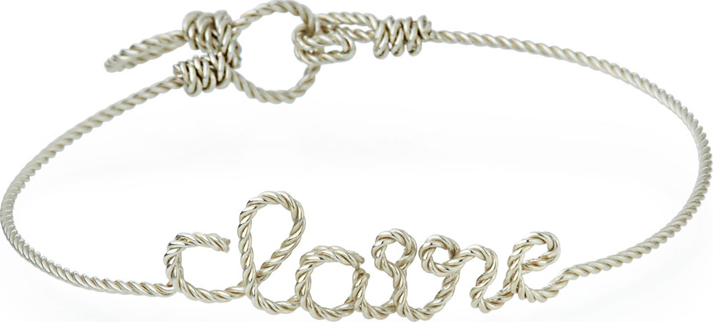 Atelier Paulin Personalized 5-Letter Twist Wire Bracelet, Silver
