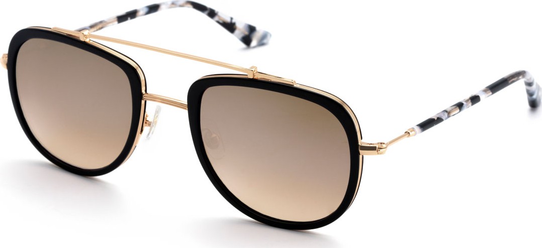 KREWE Breton Acetate & 24K Titanium Aviator Sunglasses