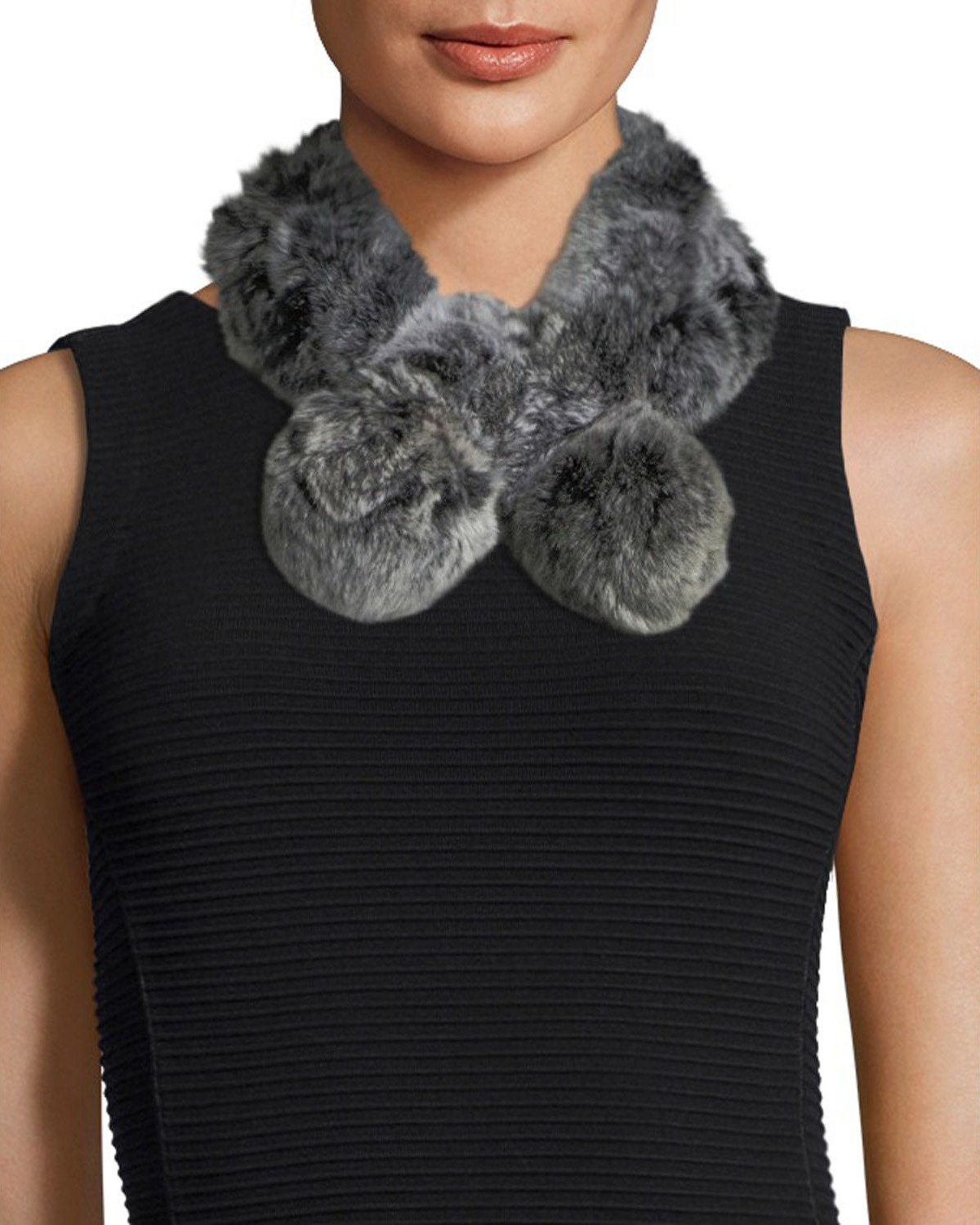 Belle Fare Rabbit Fur Neck Warmer
