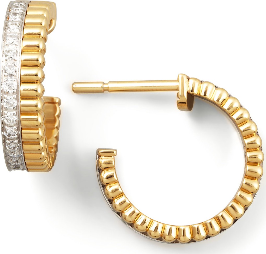Boucheron Quatre Follies 18k Yellow/White Gold Diamond Earrings