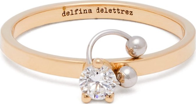 Delfina Delettrez Pierced 18kt gold & diamond ring