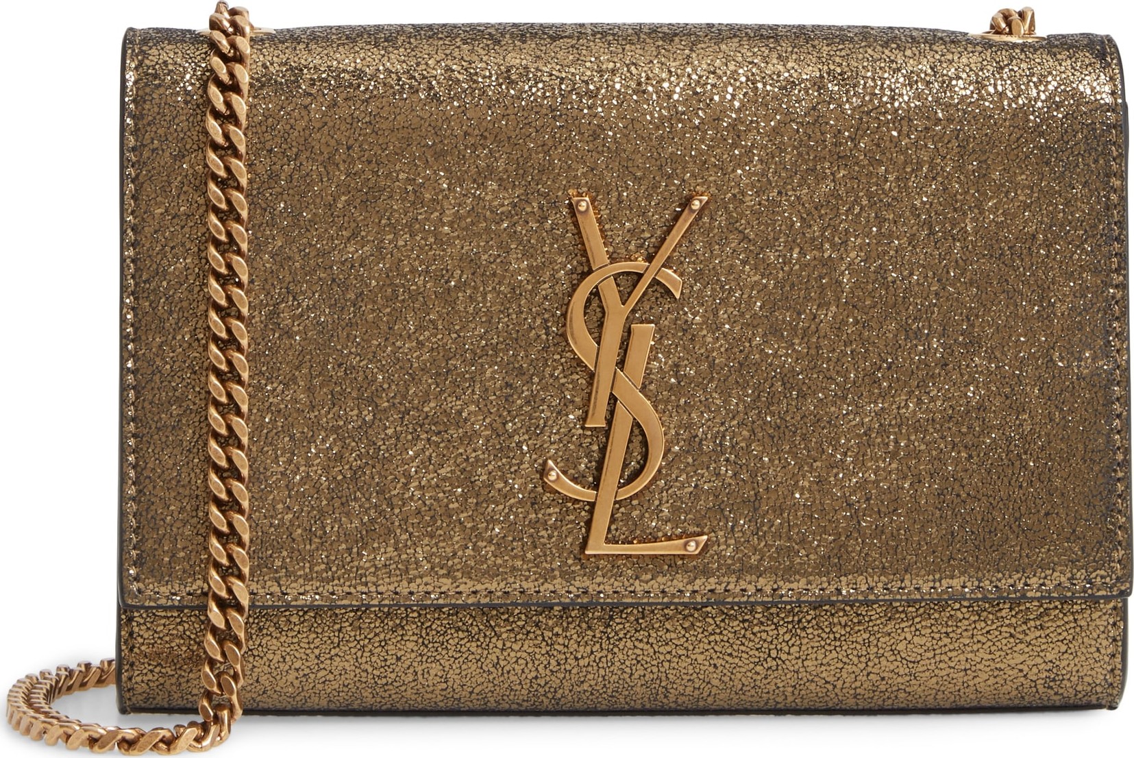 Saint Laurent Small Kate Metallic Leather Crossbody Bag