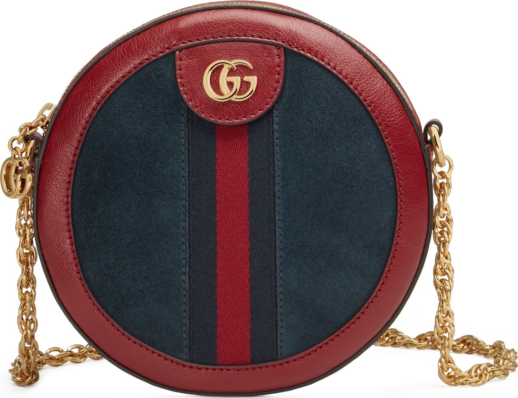 Gucci Ophidia Small Suede & Leather Circle Crossbody Bag