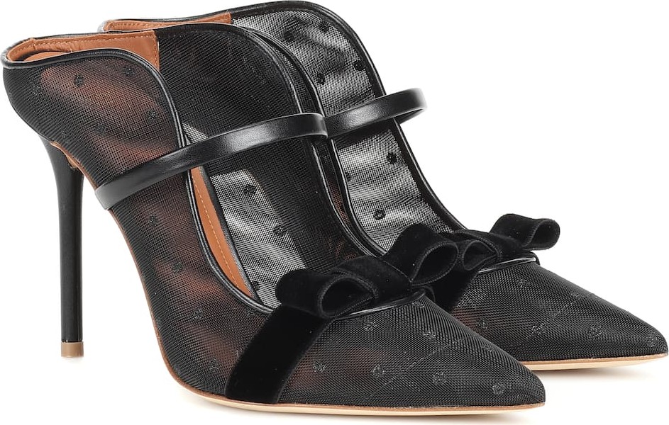 Malone Souliers Marguerite 100 polka-dot mesh mules