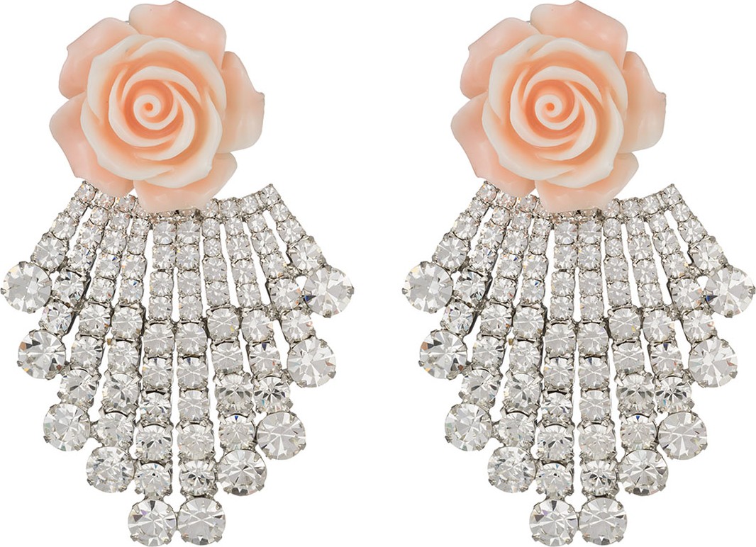 DANNIJO Rose & Crystal Clip-On Earrings