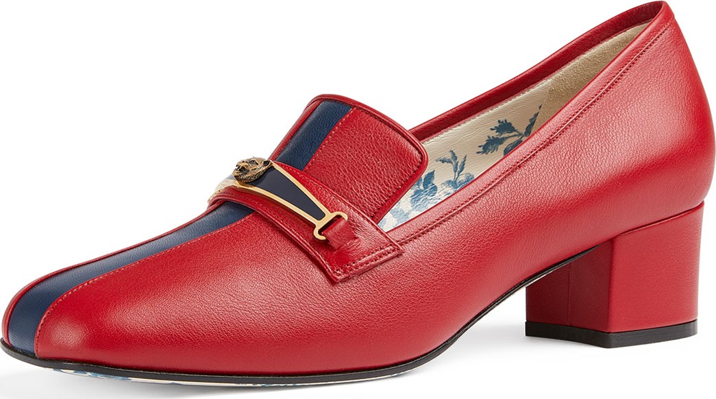 Gucci 45mm Ginger Tiger Bit Leather Loafer Gucci 45mm Ginger Tiger Bit Leather Loafer