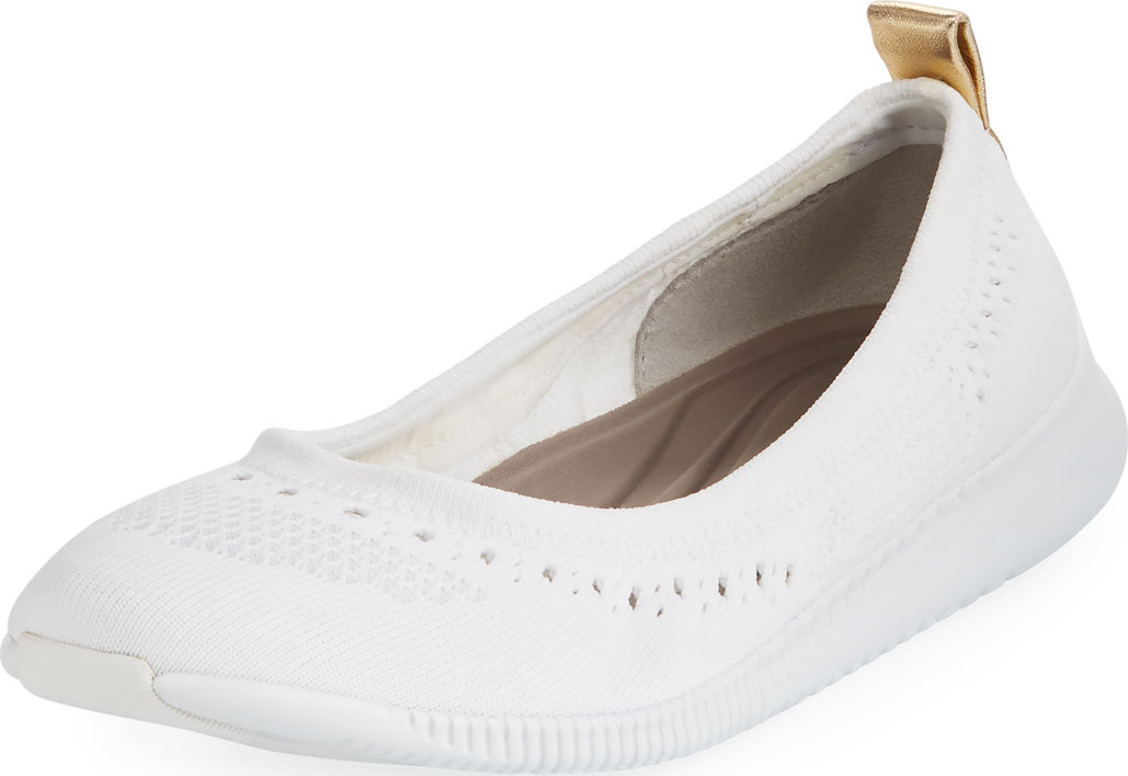 Cole Haan ZeroGrand Stitchlite Mesh Ballerina Flat, White