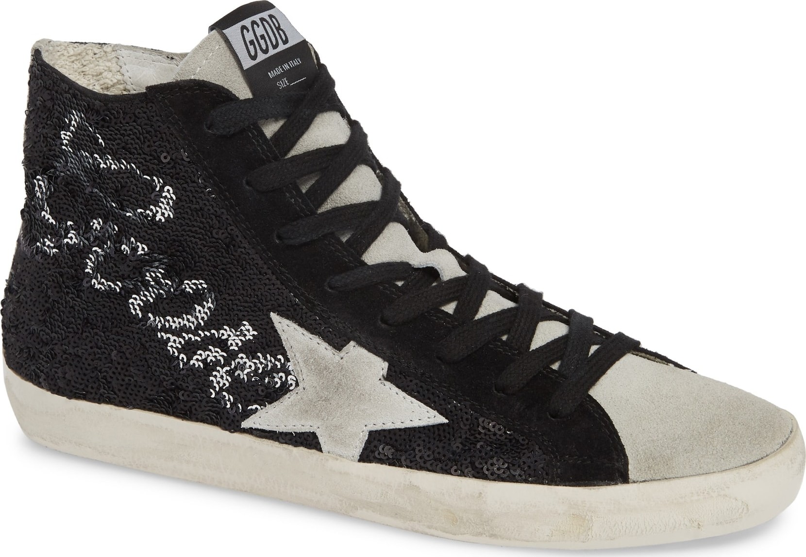 Golden Goose Deluxe Brand Francy Sequin Logo High Top Sneaker