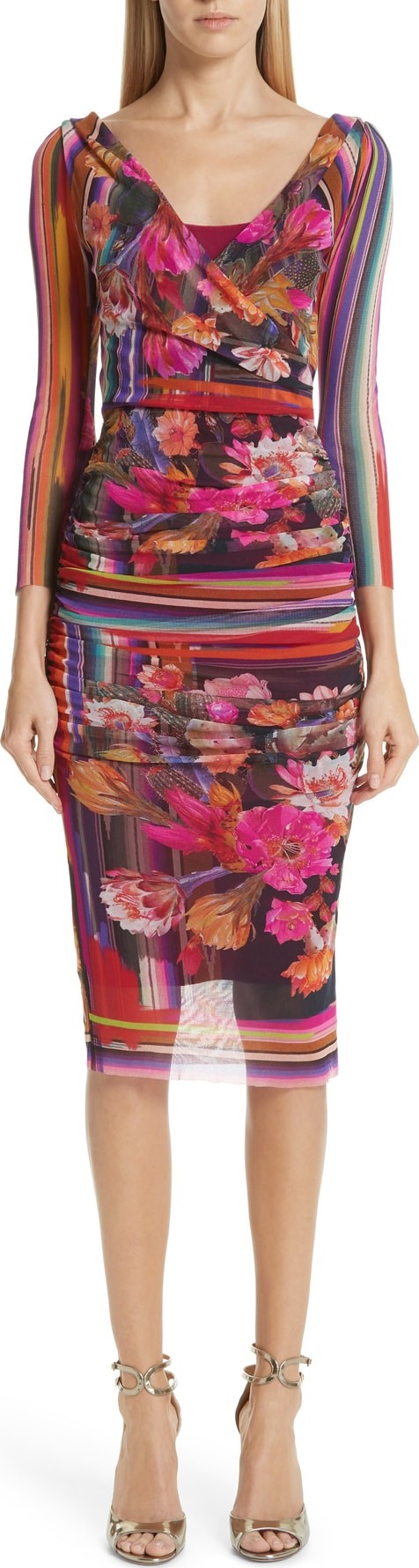 Fuzzi Cactus Print Tulle Dress