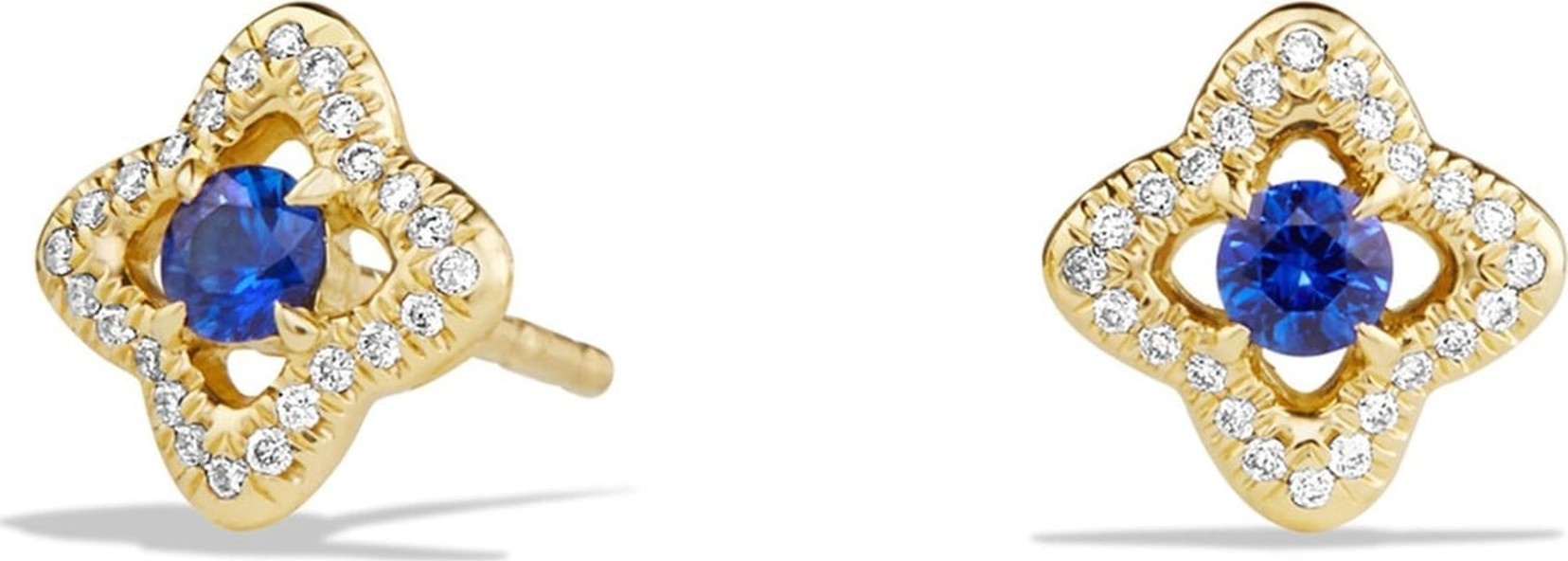 David Yurman 'Venetian Quatrefoil' Earrings with Precious Stones and Diamonds in 18K Gold