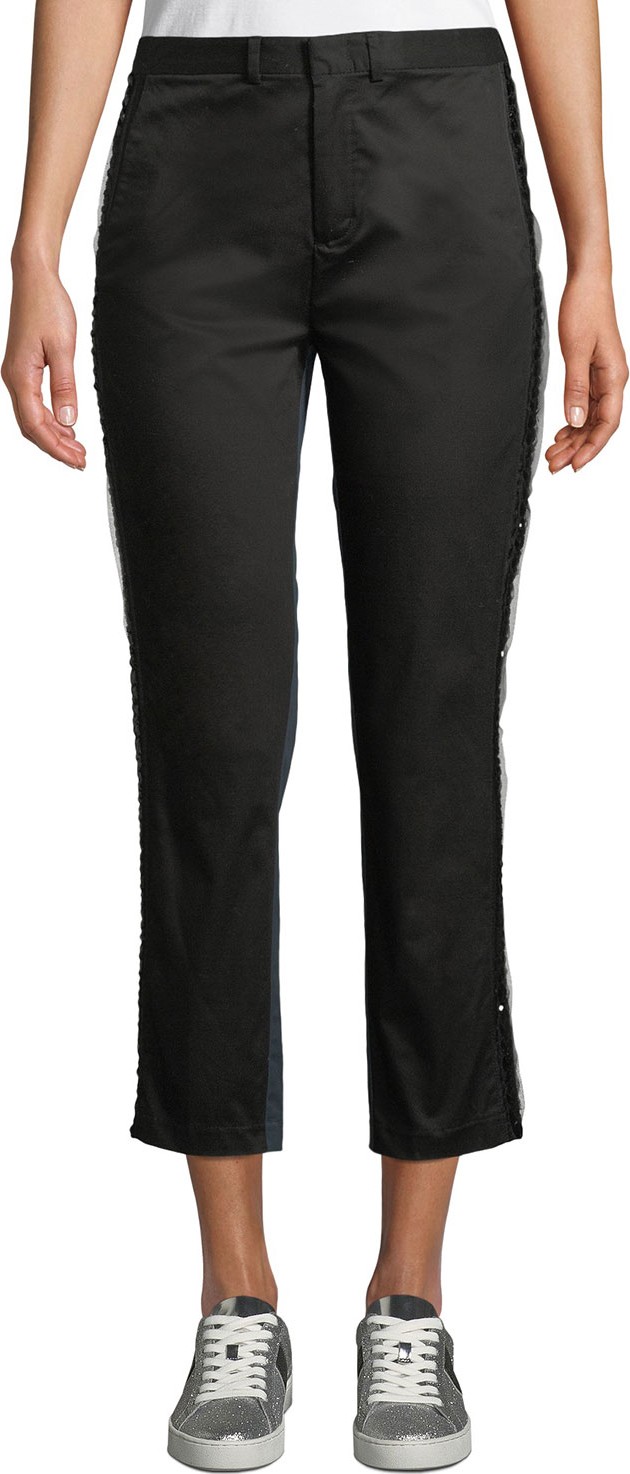 Le Superbe Nobu Embellished Two-Tone Tuxedo Pants
