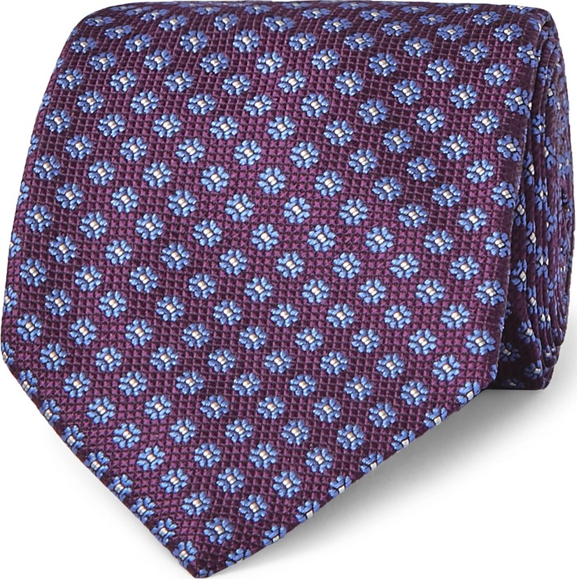 Canali 8cm Floral Silk-Jacquard Tie