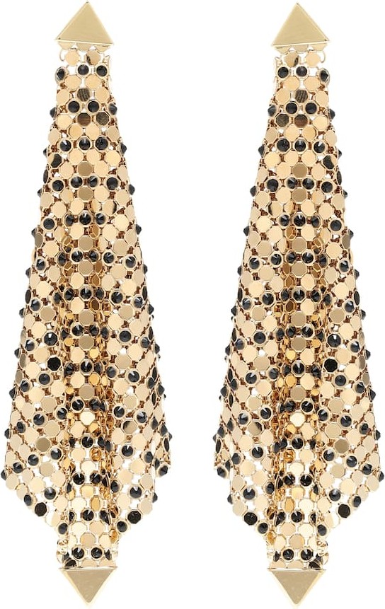 Paco Rabanne Crystal-embellished mesh earrings