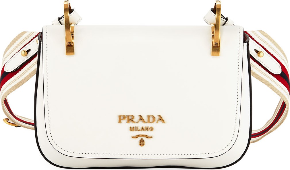 Prada City Calf Ring-Top Small Messenger Bag