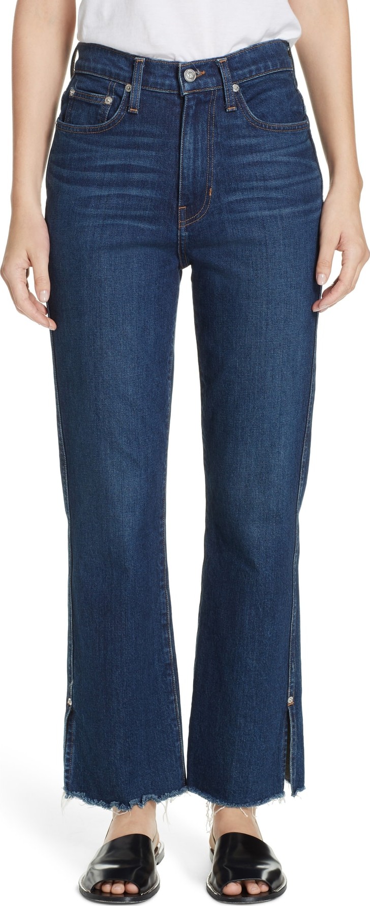 Proenza Schouler PSWL Split Hem Crop Kick Flare Jeans
