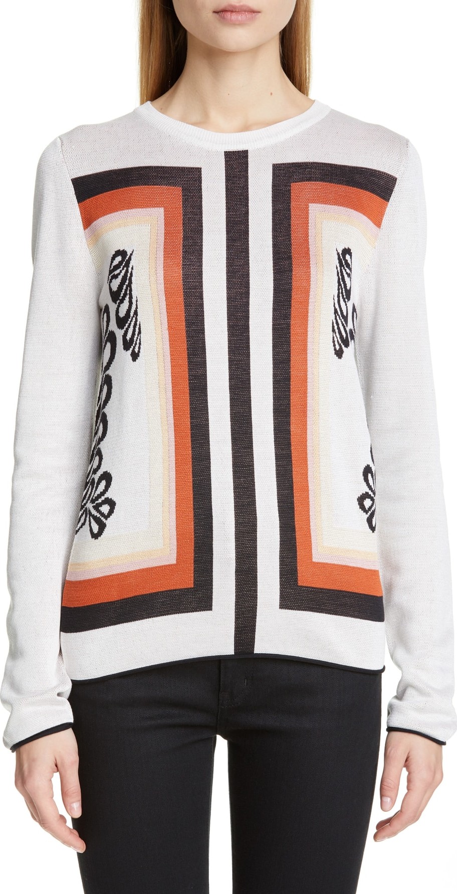 Partow Frida Silk Jacquard Sweater