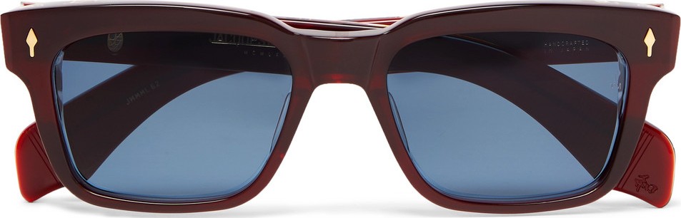Jacques Marie Mage Molino Crimson Square-Frame Acetate 18-Karat Gold Sunglasses