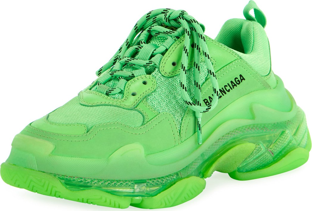 Balenciaga Triple S Air Nylon Sneakers with Logo  Noir