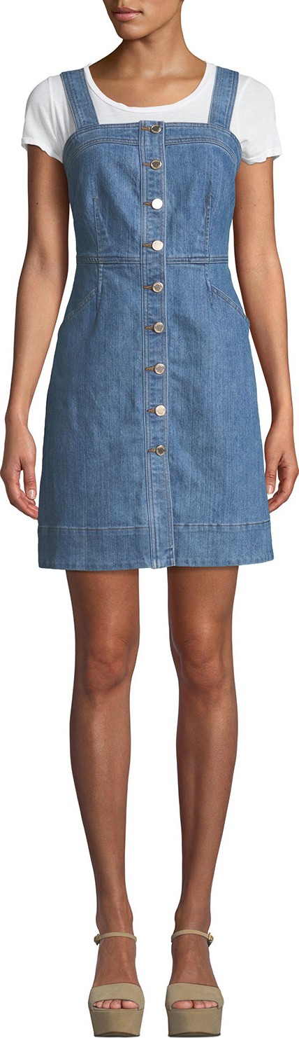 MICHAEL MICHAEL KORS Button-Front Sleeveless Denim Dress