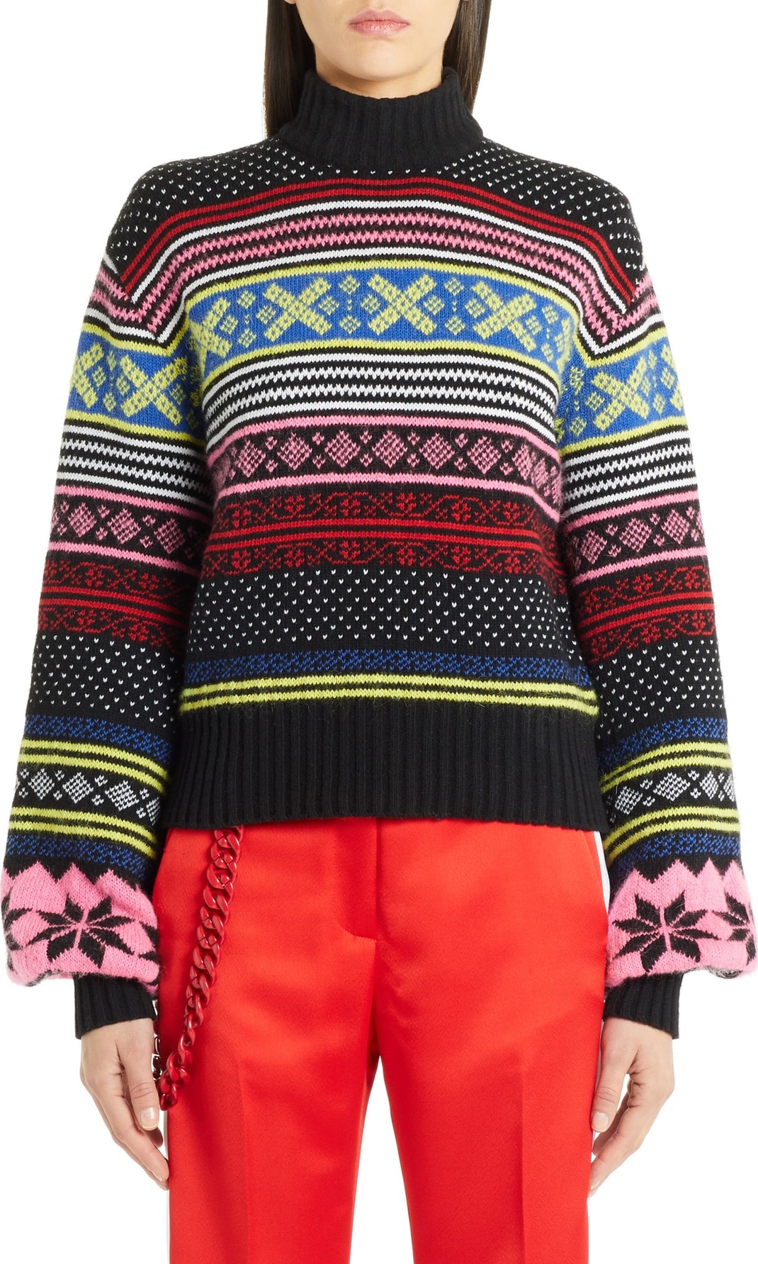MSGM Fair Isle Wool Blend Sweater