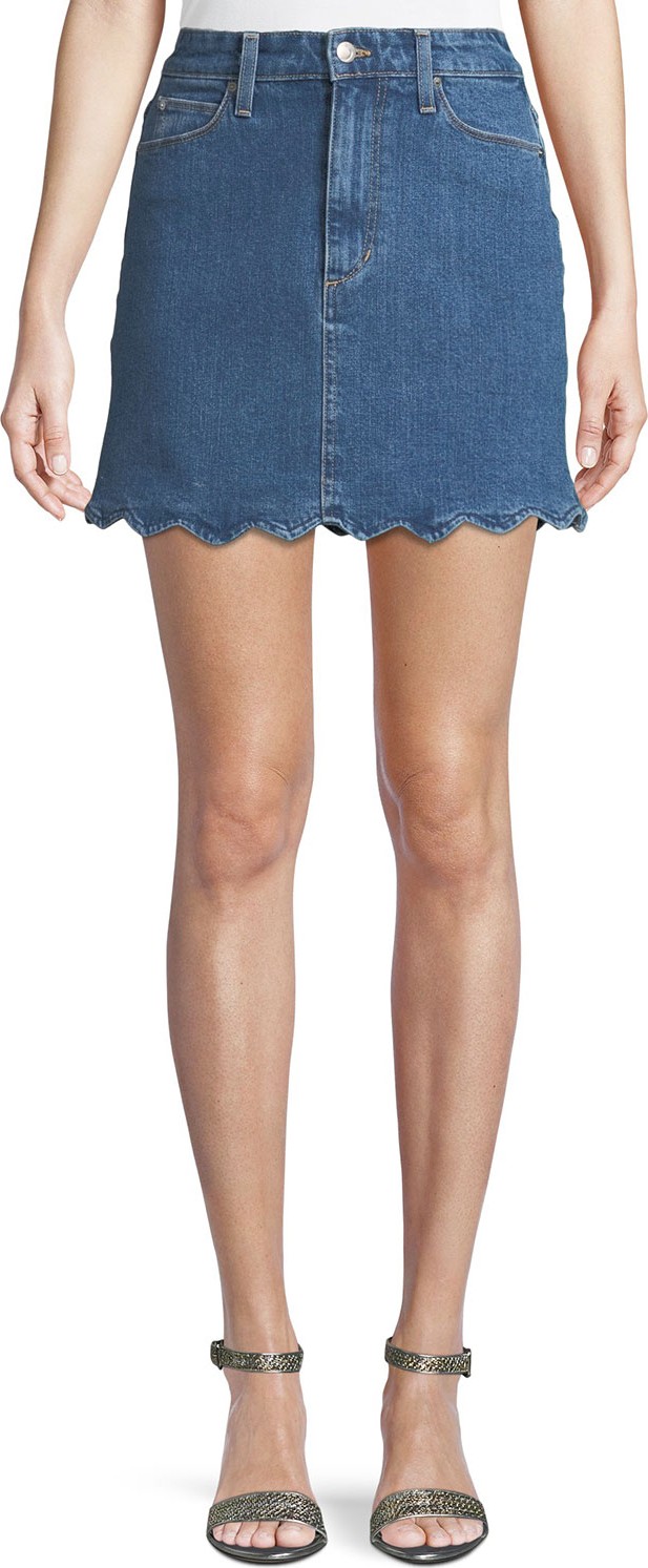 Joe's Jeans Bella Scalloped Denim Mini Skirt