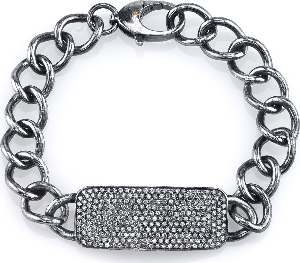Sheryl Lowe Curb Chain Bracelet with Diamonds
