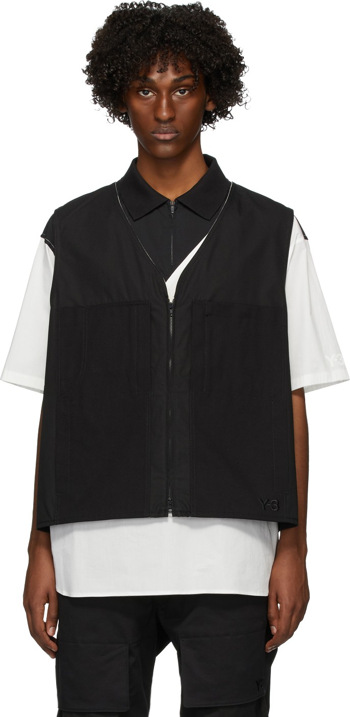 Y-3 Black Vest Heavyweight Workwear Vest