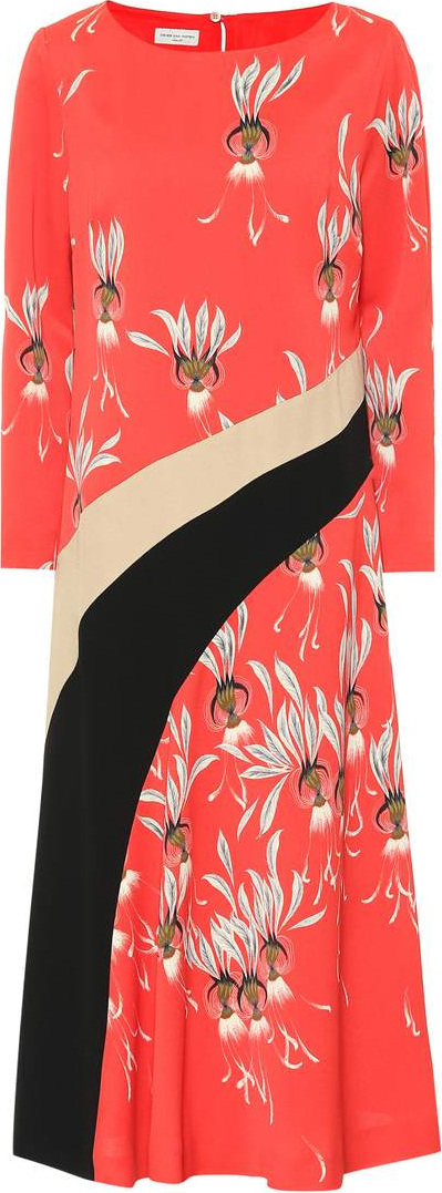 Dries Van Noten Printed crêpe midi dress