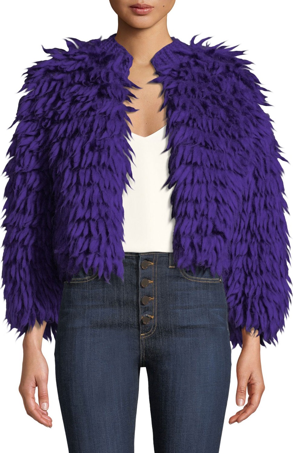 DIANE von FURSTENBERG Silvia Open-Front Wool Coat