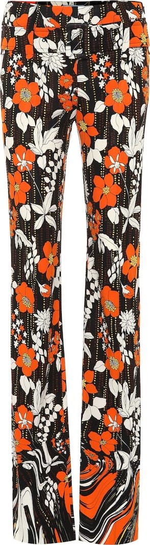 Prada Floral jersey mid-rise pants