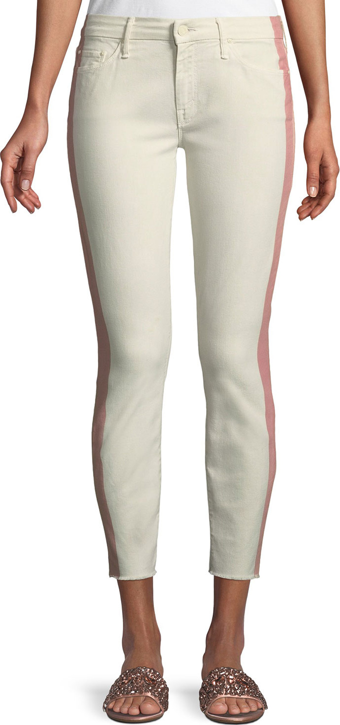 MOTHER Looker Side-Stripe Ankle Skinny Jeans