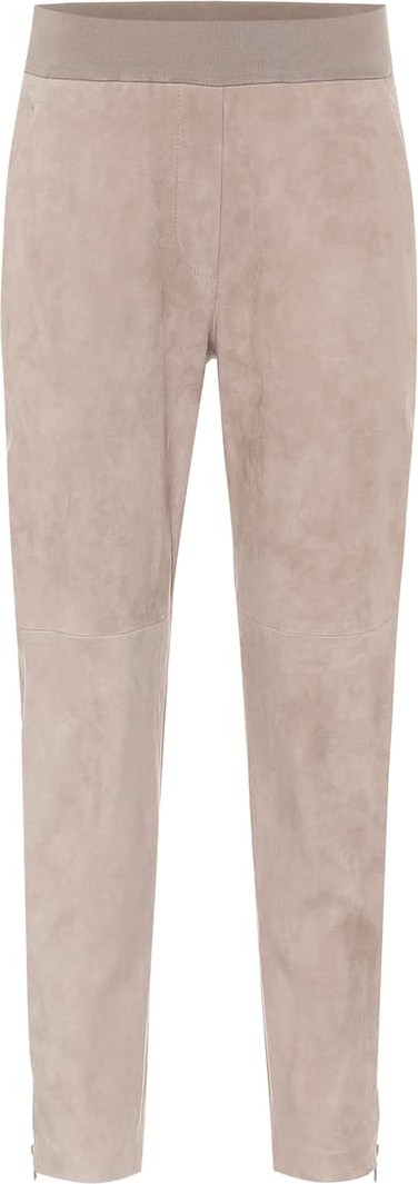 Brunello Cucinelli High-rise suede pants