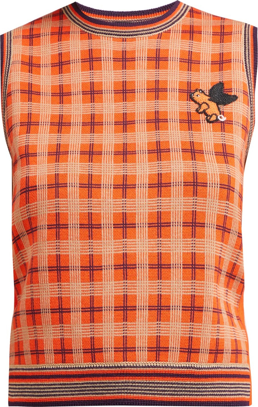 Gucci Plaid wool sleeveless sweater