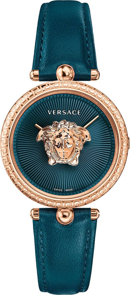 Versace 34mm Palazzo Empire Watch, Blue/Rose
