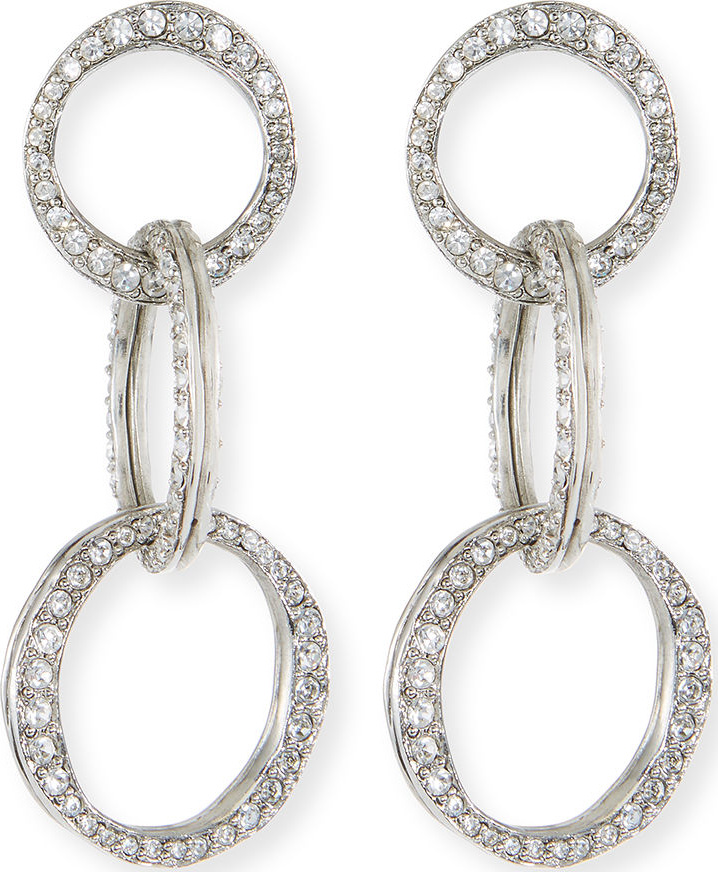 Oscar De La Renta Scribble Crystal Pavé Dot-Linked Hoop Earrings