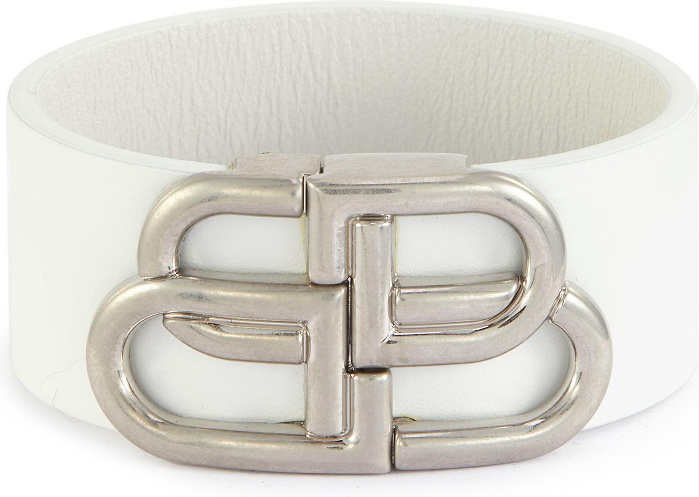 Balenciaga 'BB' metal logo leather bracelet