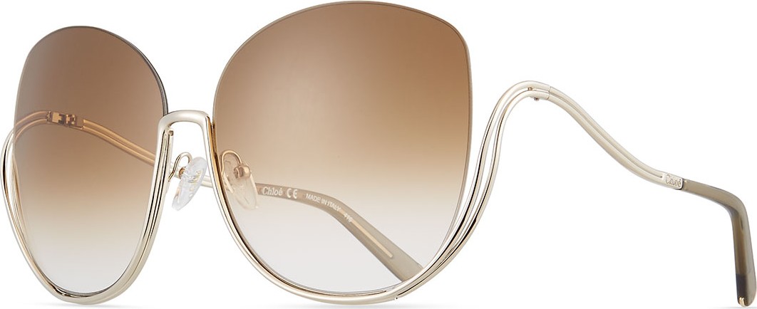 Chloe Milla Square Semi-Rimless Sunglasses