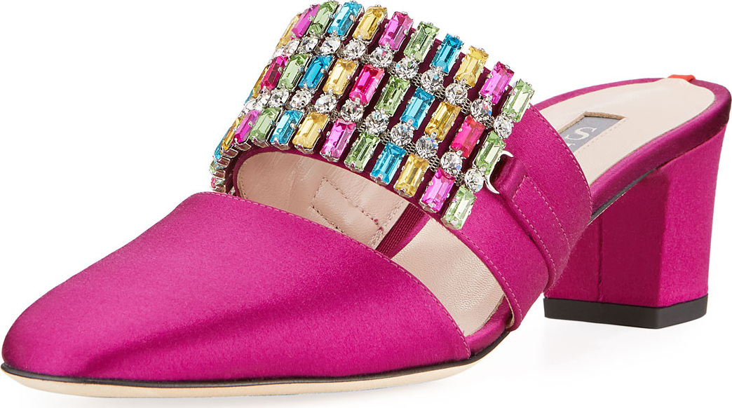 SJP by Sarah Jessica Parker Pan Embellished Satin Mule