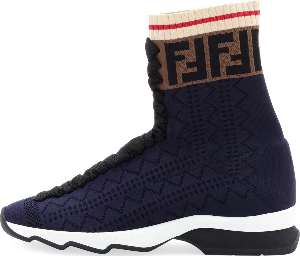 Fendi Rockoko Knit Sock Sneakers