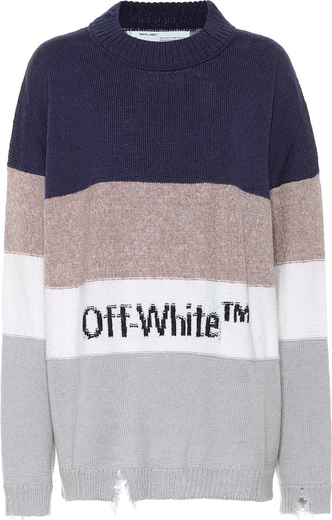 Off White Wool and cotton-blend sweater
