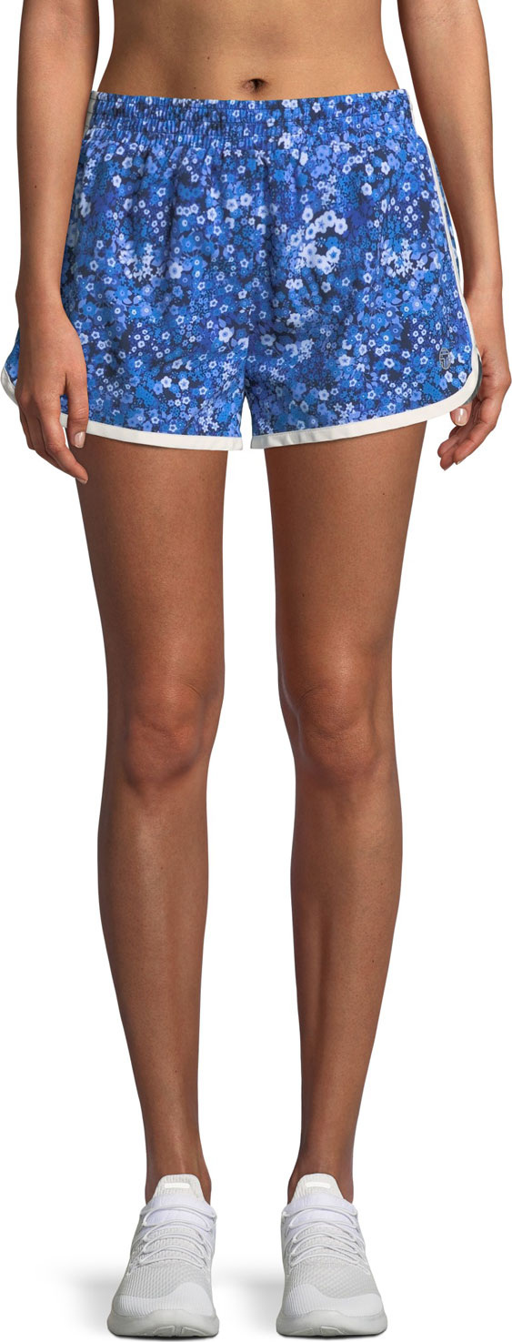 Tory Sport Floral-Print Pull-On Running Shorts