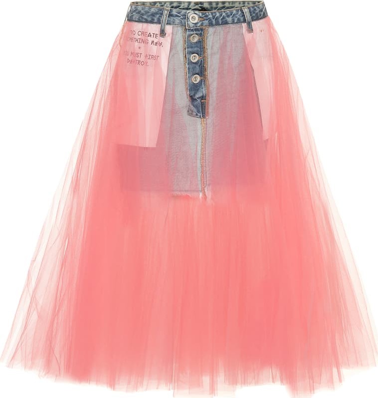 Unravel Denim and tulle skirt