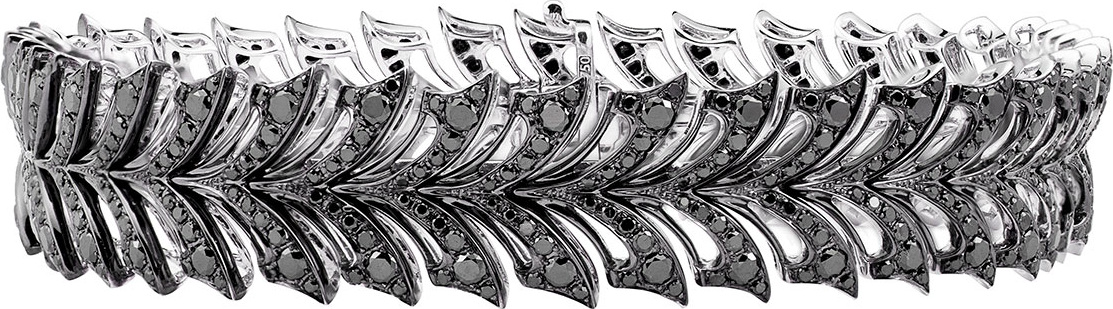 Stephen Webster Magnipheasant White Gold Pave Black Diamond Tennis Bracelet