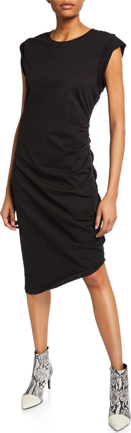 Veronica Beard Denali Ruched Cap-Sleeve Dress