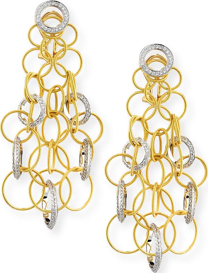 Buccellati 18K Gold Hawaii Circle Earrings with Diamonds